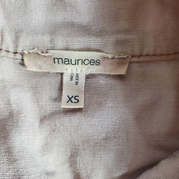 Maurices Linen Blend Utility Jacket Women’s XS Pink Eyelet Detail Pockets - Picture 6 of 8